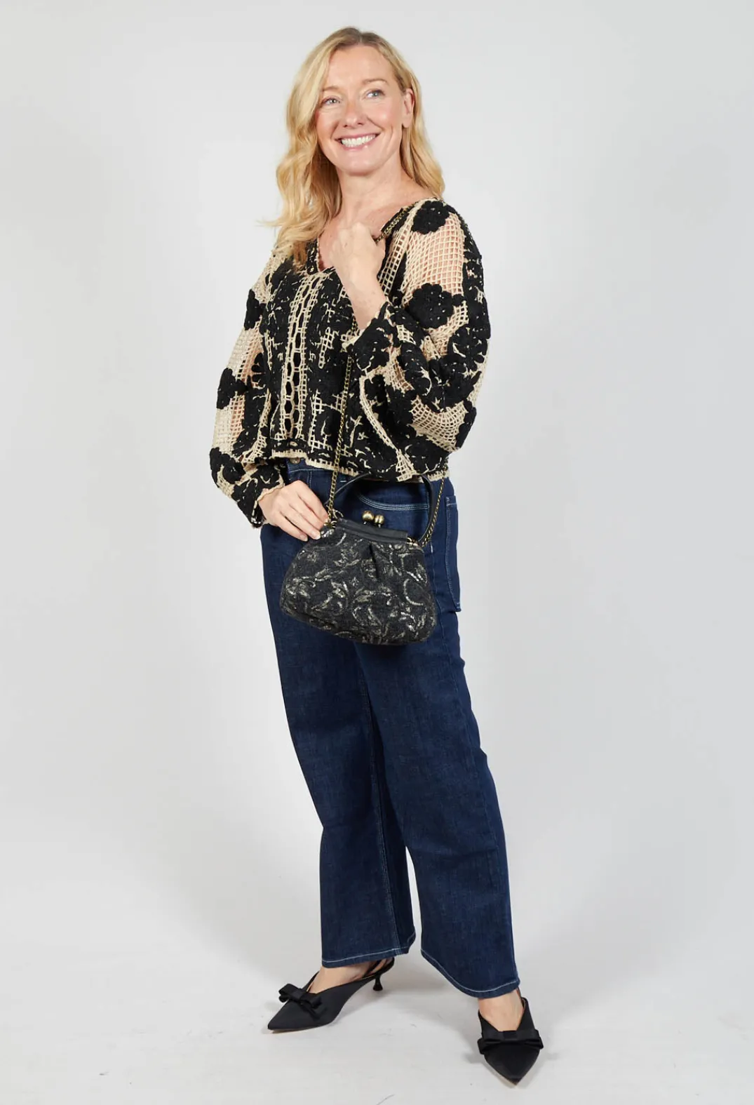 Le Daf Bags^Borsellino Mineo Bag in Nero