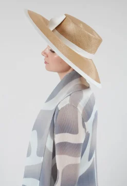 Whiteley Fischer Hats^Bow Hat in Biscuit and Ivory