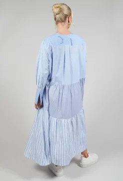 Bread and Butter Dresses^Boxy Smock Dress in Blue Stripe