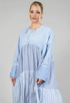 Bread and Butter Dresses^Boxy Smock Dress in Blue Stripe