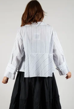 Bize Jackets^Boxy Stripe Jacket in White