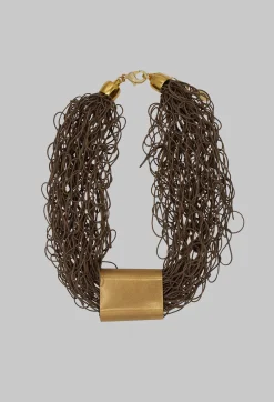 Narratives Necklaces^Bronze Woven Mesh Collar