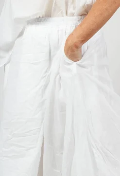 Rundholz Black Label Skirts^Bubble Hem Skirt with Pleat Detail in Off White
