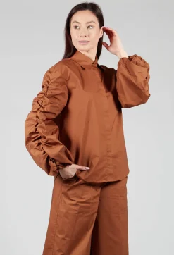 Sfizio Shirts & Blouses^Bubble Sleeve Shirt in Tobacco