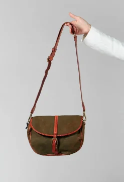 Campomaggi Bags^Buckle Bag in Military and Cognac