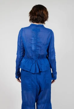 Rundholz Dip Jackets^Button Fastening Jacket with Elasticated Back Detail in Royal Paper