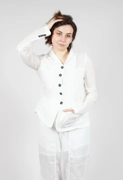 Rundholz Dip Jackets^Button Fastening Jacket with Elasticated Back Detail in Semi Bleach Paper