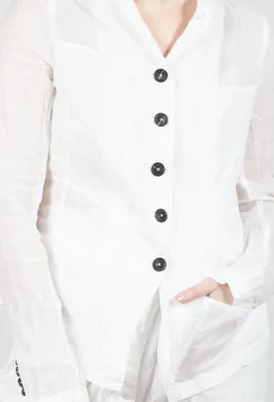 Rundholz Dip Jackets^Button Fastening Jacket with Elasticated Back Detail in Semi Bleach Paper