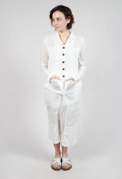 Rundholz Dip Jackets^Button Fastening Jacket with Elasticated Back Detail in Semi Bleach Paper