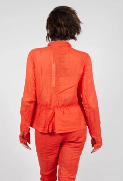 Rundholz Dip Jackets^Button Fastening Jacket with Elasticated Back Detail in Mandarine Paper
