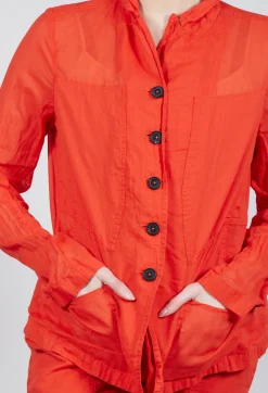 Rundholz Dip Jackets^Button Fastening Jacket with Elasticated Back Detail in Mandarine Paper
