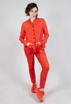 Rundholz Dip Jackets^Button Fastening Jacket with Elasticated Back Detail in Mandarine Paper