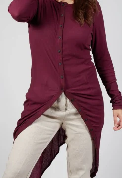 Rundholz Mainline Jackets^Button Front Top in Merlot Cloud