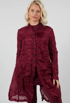 Rundholz Mainline Shirts & Blouses^Button Plisse Shirt in Merlot Cloud