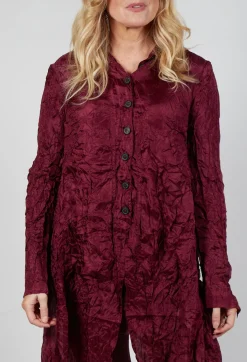Rundholz Mainline Shirts & Blouses^Button Plisse Shirt in Merlot Cloud