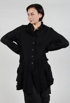 Olivia May Cardigans^Button Through Cardigan with Feature Pockets in Black