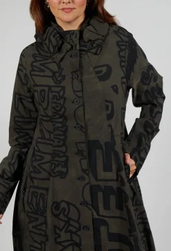 Rundholz Black Label Coats^Button Through Coat in Jungle Big Print