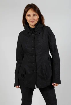Rundholz Black Label Jackets^Button Through Jacket in Black Shiny Print