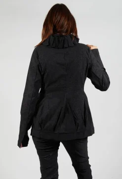 Rundholz Black Label Jackets^Button Through Jacket in Black Shiny Print