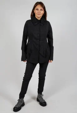 Rundholz Black Label Jackets^Button Through Jacket in Black Shiny Print