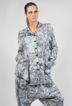 Rundholz Black Label Jackets^Button Through Jacket in Black Print