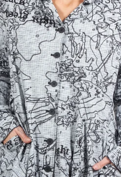 Rundholz Black Label Jackets^Button Through Jacket in Black Print