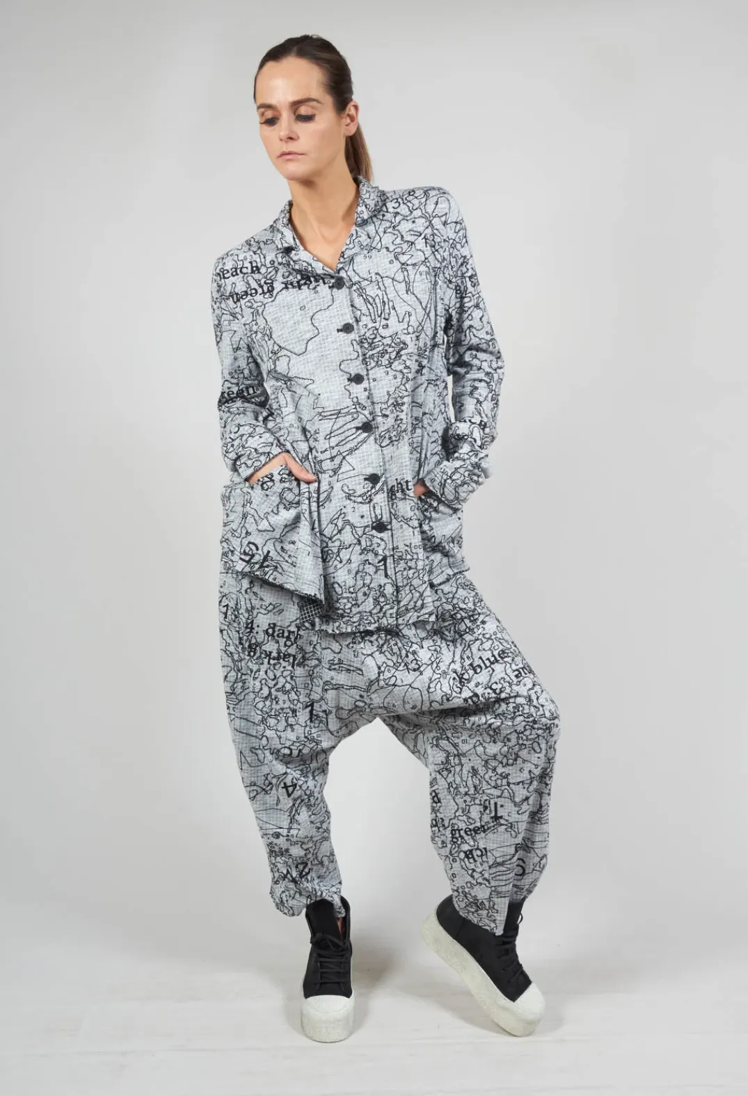 Rundholz Black Label Jackets^Button Through Jacket in Black Print