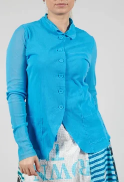 Rundholz Black Label Jackets^Button Through Jacket with Sheer Sleeves in Malibu