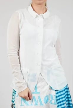 Rundholz Black Label Jackets^Button Through Jacket with Sheer Sleeves in Offwhite
