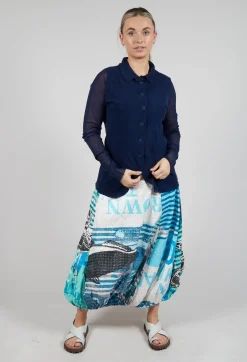 Rundholz Black Label Jackets^Button Through Jacket with Sheer Sleeves in Navy