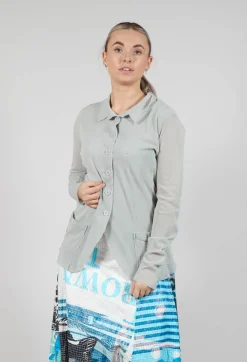 Rundholz Black Label Jackets^Button Through Jacket with Sheer Sleeves in Grey