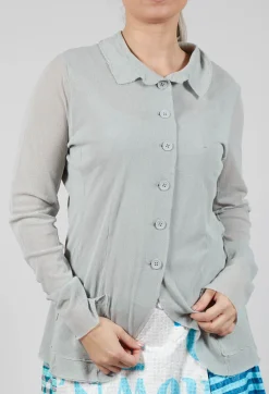 Rundholz Black Label Jackets^Button Through Jacket with Sheer Sleeves in Grey