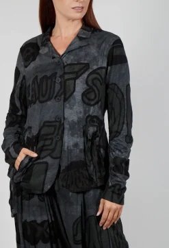 Rundholz Black Label Jackets^Button Through Jersey Jacket in Rock Print