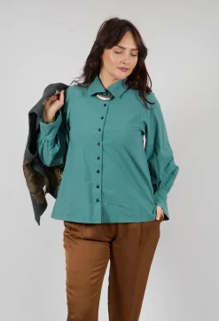 Les Filles d'Ailleurs Tops^Button Through Shirt in Green