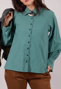 Les Filles d'Ailleurs Tops^Button Through Shirt in Green