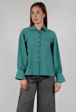 Les Filles d'Ailleurs Tops^Button Through Shirt in Green
