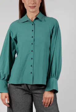 Les Filles d'Ailleurs Tops^Button Through Shirt in Green
