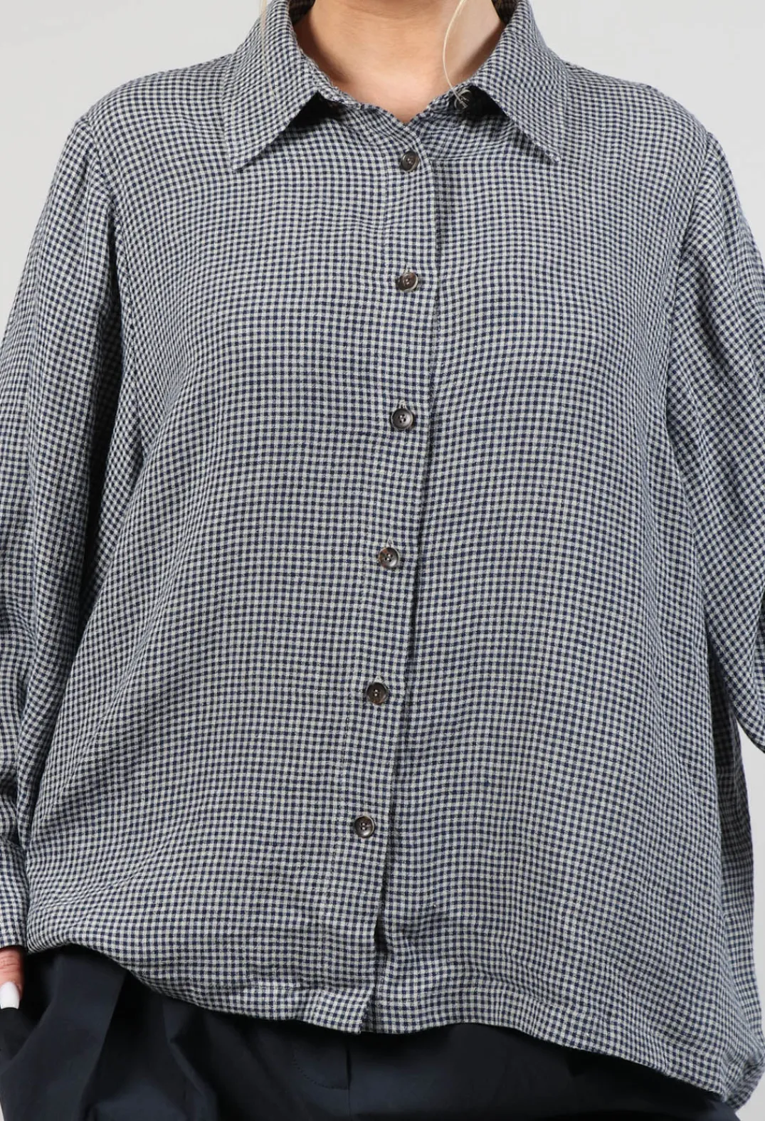 SOH Shirts & Blouses^Button Through Shirt in Navy Check