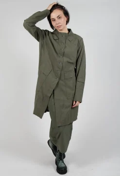 Rundholz Black Label Coats^Button Through Utility Coat in Camp