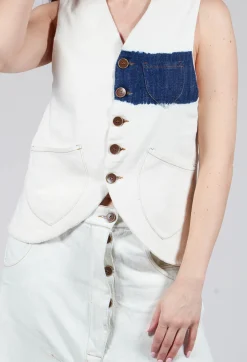 Marc Point Jackets^Button Through Waistcoat in Off White