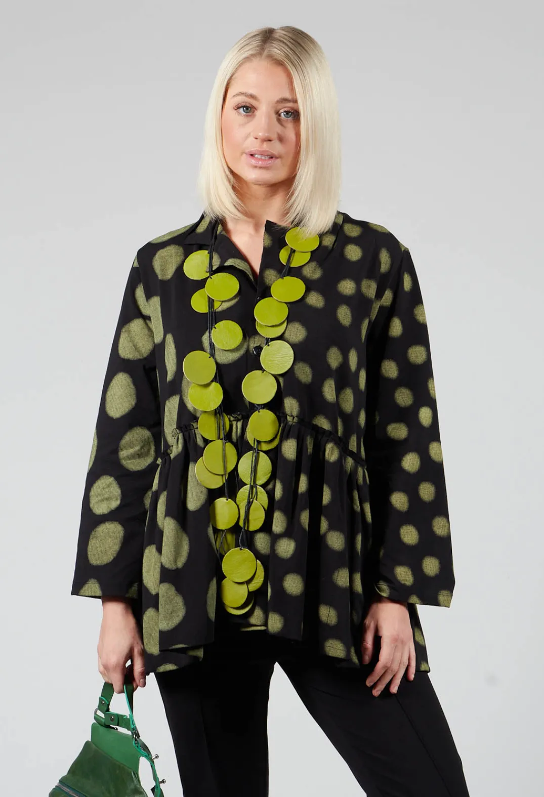 Bread and Butter Shirts & Blouses^Button Up Blouse in Yellow Pois