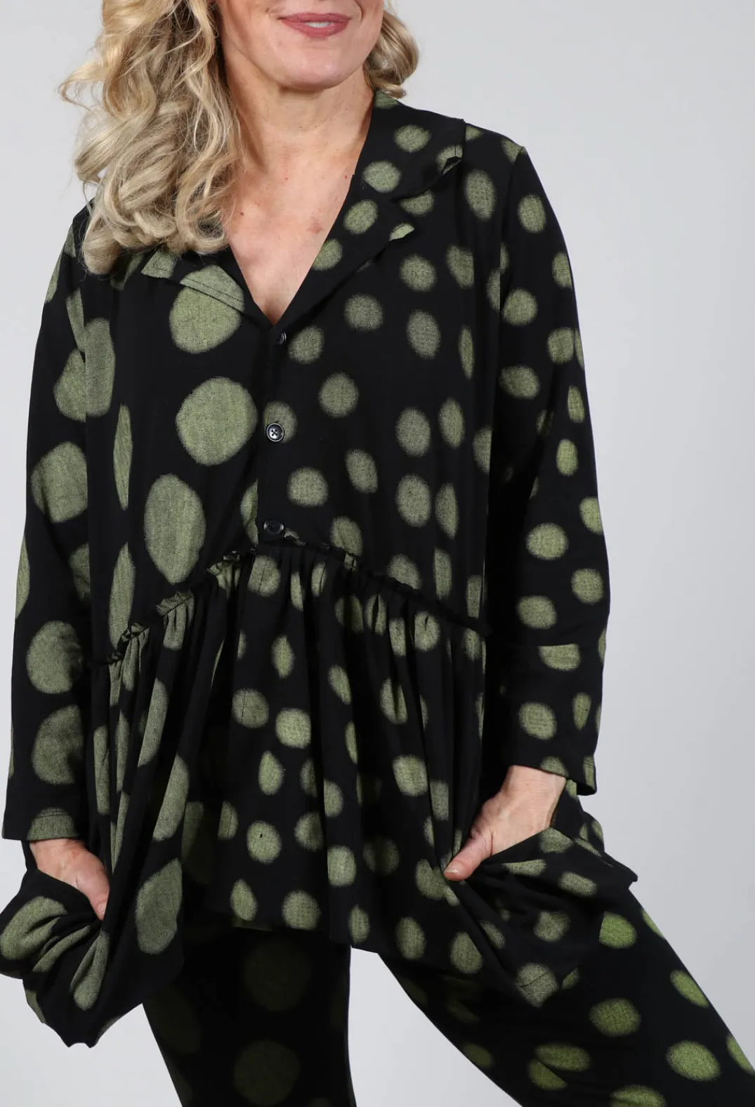 Bread and Butter Shirts & Blouses^Button Up Blouse in Yellow Pois