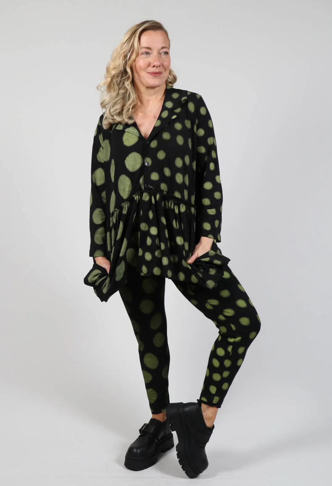 Bread and Butter Shirts & Blouses^Button Up Blouse in Yellow Pois