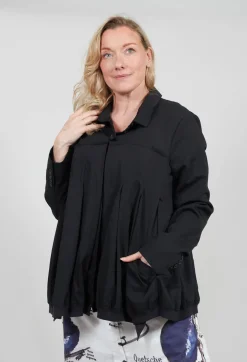 Rundholz Mainline Jackets^Button Up Bomber Jacket with Pleat Detail in Black