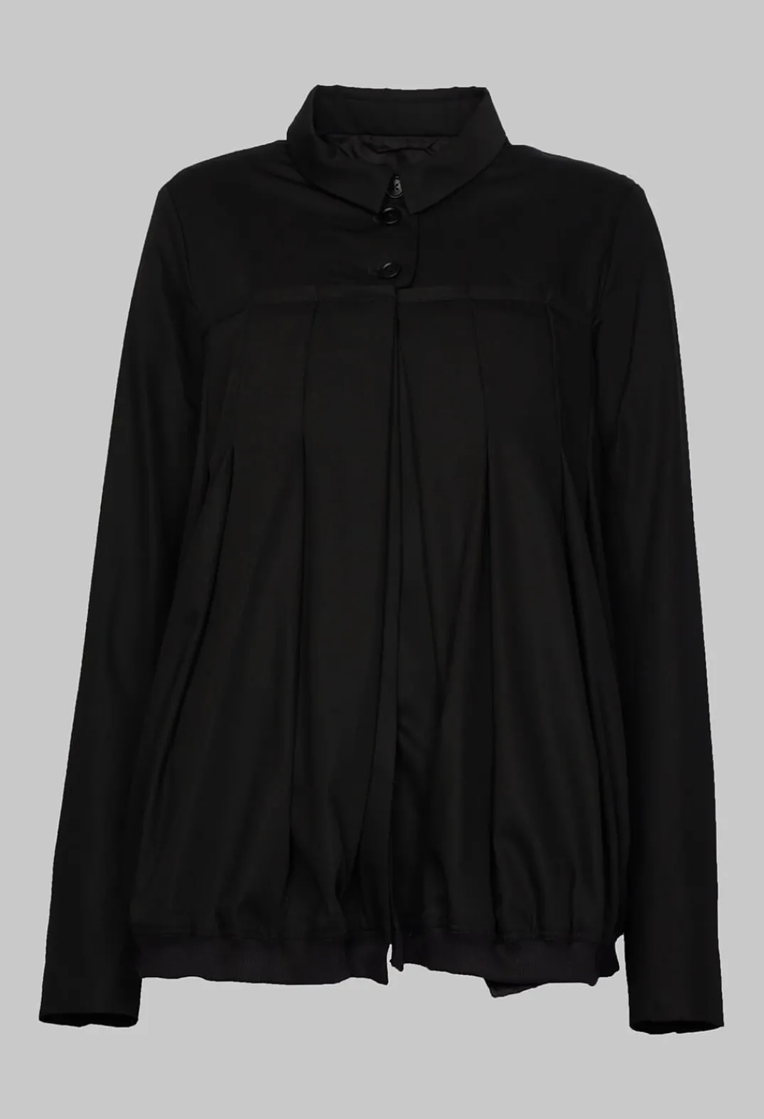 Rundholz Mainline Jackets^Button Up Bomber Jacket with Pleat Detail in Black