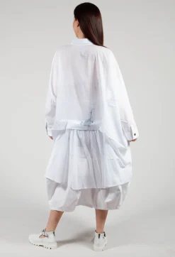 Moyuru Dresses^Button Up Shirt Dress in White