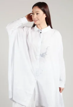 Moyuru Dresses^Button Up Shirt Dress in White