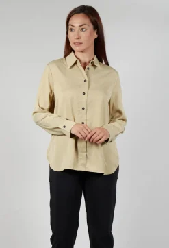 Sarah Pacini Tops^Button Up Shirt in Beige