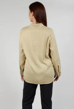 Sarah Pacini Tops^Button Up Shirt in Beige