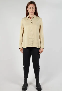 Sarah Pacini Tops^Button Up Shirt in Beige